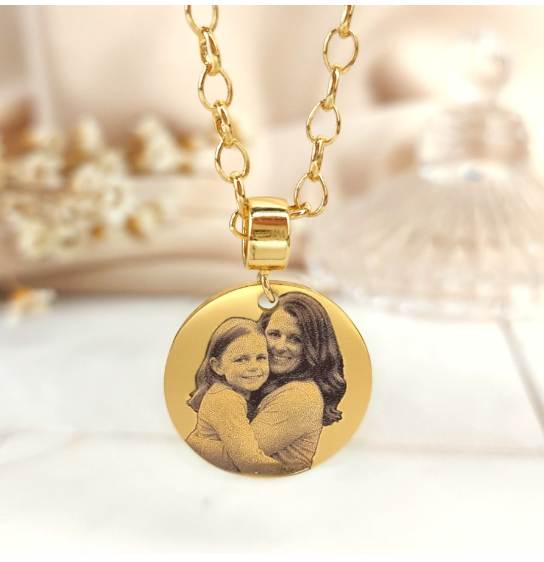Colar Fotogravação Redondo 2cm