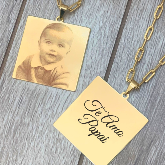 Mandala Fotogravação na Cartier 3mm com Frase, Masculino